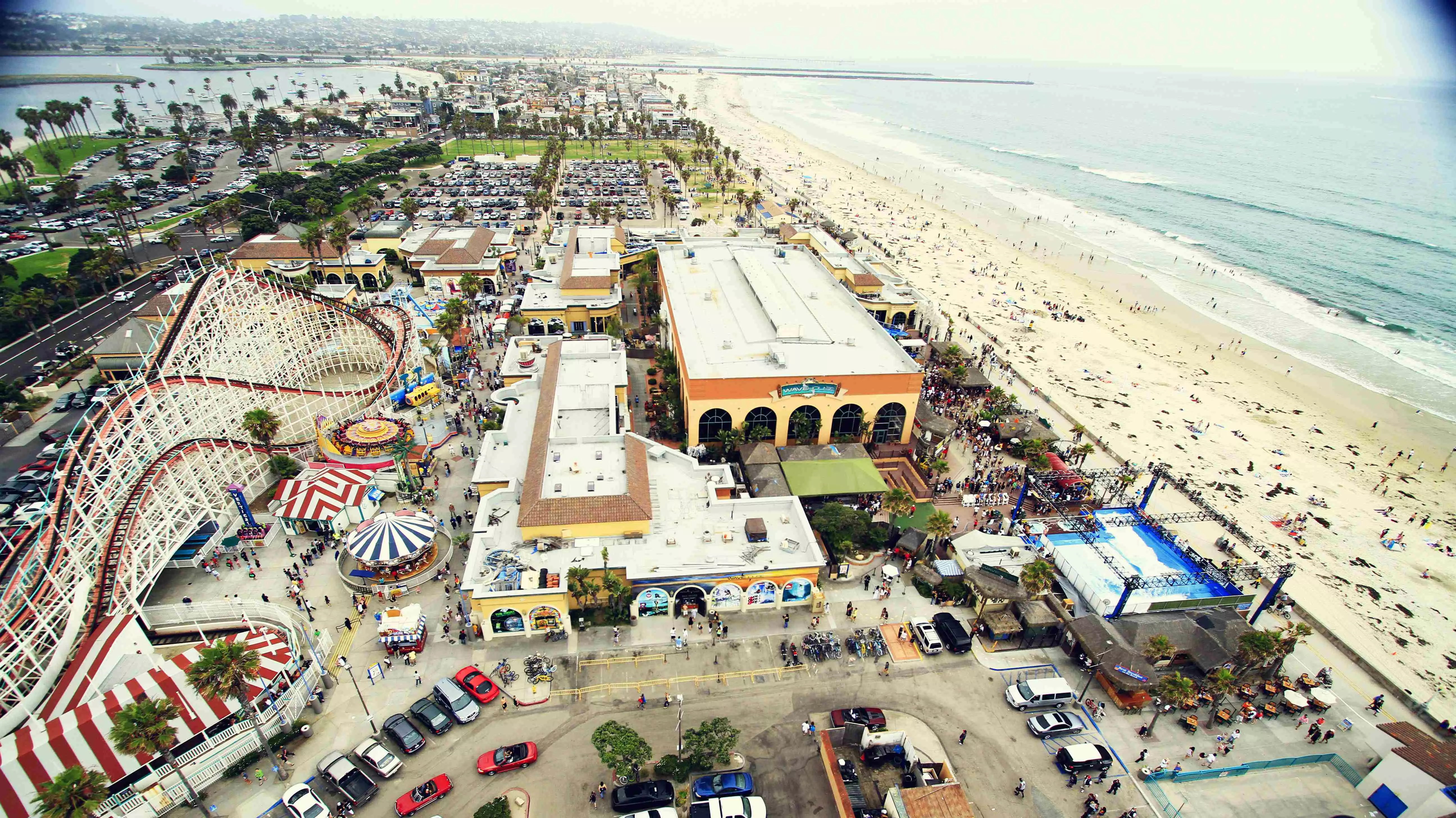 Aerial view of Belmont Park and Mission Beach