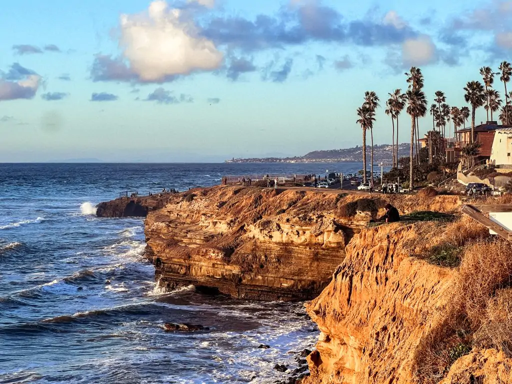 Sunset Cliffs in Ocean Beach at golden hour