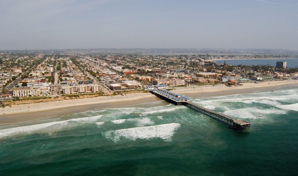 Crystal Pier from the beach at Pacific Beach