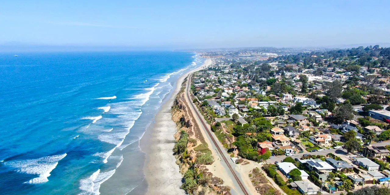 Aerial view of Del Mar coastline