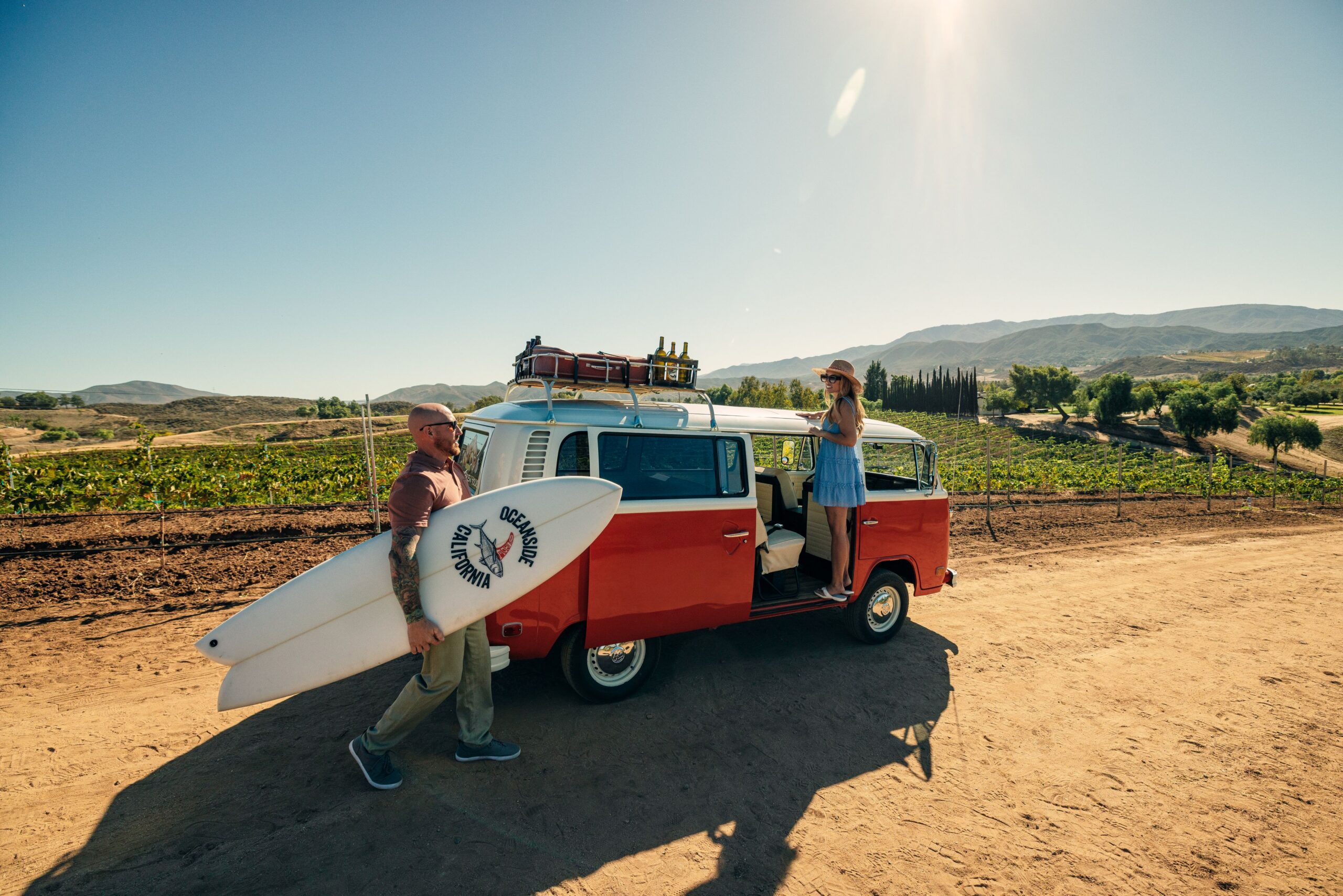 Oceanside California surfboard and VW van